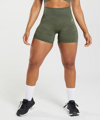 Gymshark Adapt Camo Seamless Ženske Kratke Hlače Maslinasto Zelene Maslinasto Zelene | HR 3866YXF